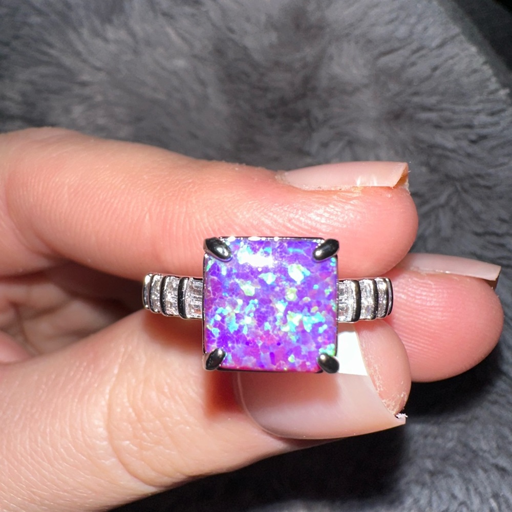 Amethyst Fire Opal Ring